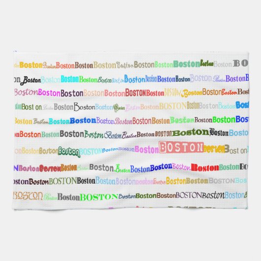 ボストン文字デザインIIキッチンタオル キッチンタオル (横)