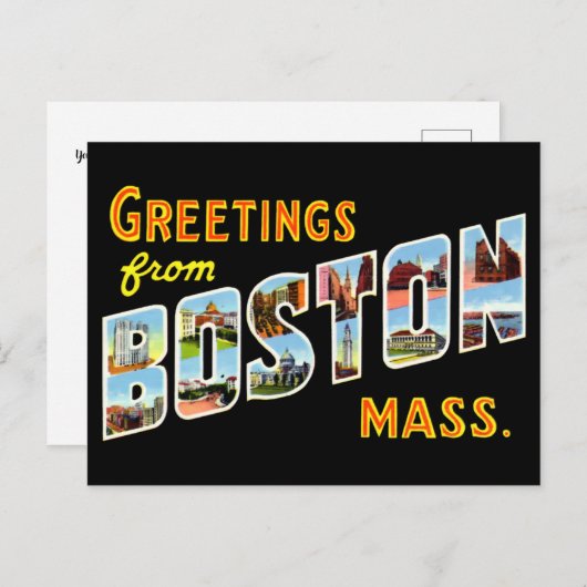 ボストン旅行からのヴィンテージのご挨拶 ポストカード (正面/裏面)