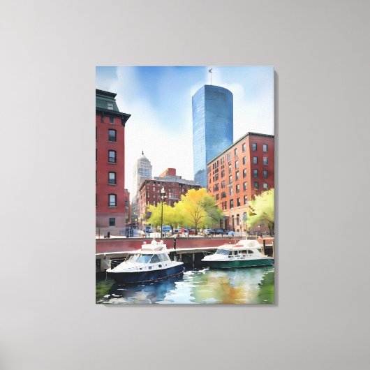 ボストン水彩画 キャンバスプリント (正面)