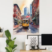 ボストン水彩画 ポスター (ホームオフィス)