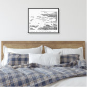 ボストン港からケープコッドへのマップ1900年代初頭 キャンバスプリント (インサイチュ (寝室))