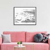 ボストン港からケープコッドへのマップ1900年代初頭 キャンバスプリント (インサイチュ (リビング))