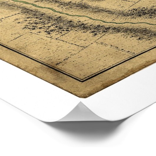 ボストン港の地図1775 ポスター (角)