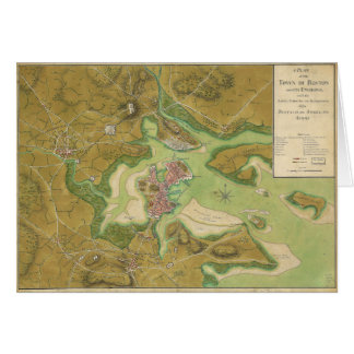 ボストン港1776年の革命的な戦争の地図