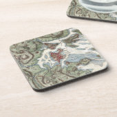 ボストン港(1807年)のヴィンテージの地図 コースター (左側)