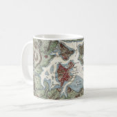 ボストン港(1807年)のヴィンテージの地図 コーヒーマグカップ (正面左)