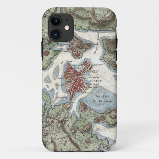 ボストン港(1807年)のヴィンテージの地図 Case-Mate iPhoneケース (裏面)