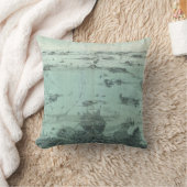 ボストン港(1897年)のヴィンテージの絵解き地図 クッション (ブランケット)