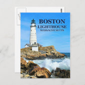 ボストン灯台、マサチューセッツ州のポストカード ポストカード (正面/裏面)