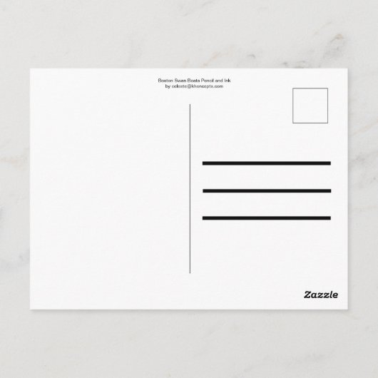 ボストン白鳥ボーツ鉛筆とインクフィルターはがき ポストカード (裏面)
