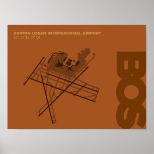 ボストン空港(ウシ)図表ポスター ポスター