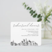 ボストン結婚のスケッチエレガントリハーサルディナー エンクロージャーカード (スタンド正面)
