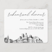 ボストン結婚のスケッチエレガントリハーサルディナー エンクロージャーカード (正面)