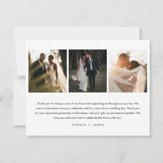 ボストン結婚スカイラインの写真サンキューカード 招待状 (裏面)