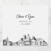 ボストン結婚ズパーソナライズされた・シャンパーニュ・ラベル スパークリングワインラベル (シングルラベル)