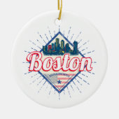 ボストン統一された州ヴィンテージUSA セラミックオーナメント (正面)