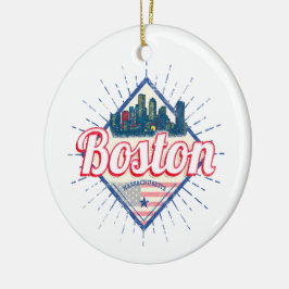 ボストン統一された州ヴィンテージUSA セラミックオーナメント