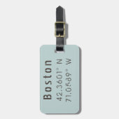 ボストン緯度と経度 ラゲッジタグ (正面縦)