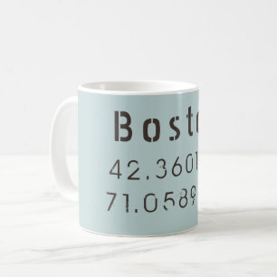ボストン緯度経度 コーヒーマグカップ