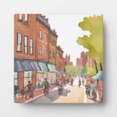 ボストン自転車の旅 | ノースエンド 水彩画 MA アート フォトプラーク (正面)