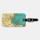 ボストン荷物のラベルのヴィンテージの地図 ラゲッジタグ (正面横)