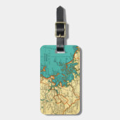 ボストン荷物のラベルのヴィンテージの地図 ラゲッジタグ (正面縦)