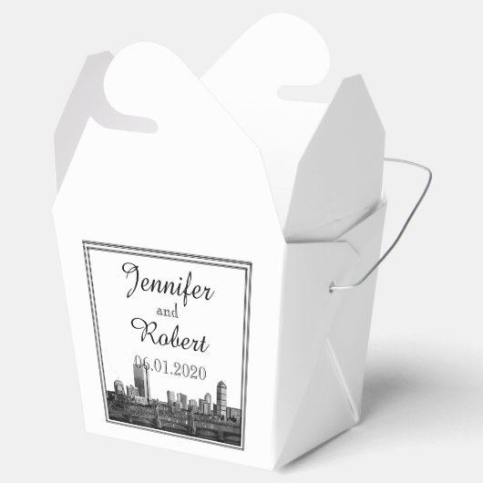 ボストン行き先の結婚式のお願いボックス フェイバーボックス (オープン)