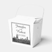 ボストン行き先の結婚式のお願いボックス フェイバーボックス (正面サイド)