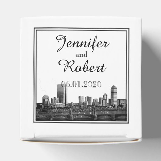 ボストン行き先の結婚式のお願いボックス フェイバーボックス (上部)