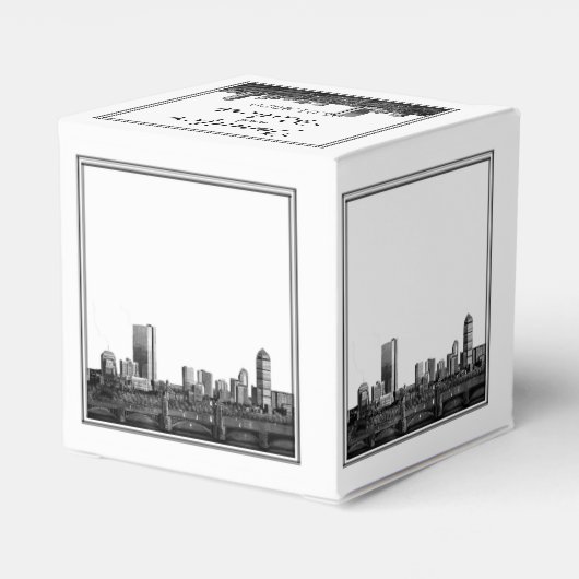 ボストン行き先の結婚式のお願いボックス フェイバーボックス (裏面サイド)