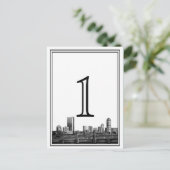 ボストン行き先ウェディングテーブル番号 ポストカード (スタンド正面)