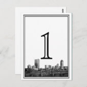 ボストン行き先ウェディングテーブル番号 ポストカード (正面/裏面)