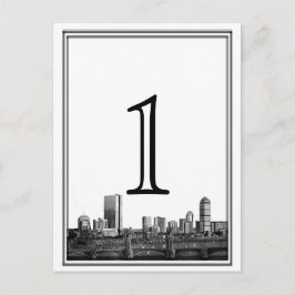 ボストン行き先ウェディングテーブル番号 ポストカード