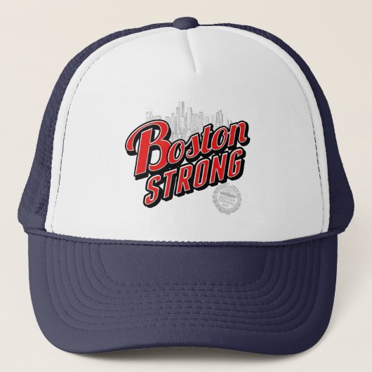 ボストン赤と青の装飾が強い キャップ (正面)