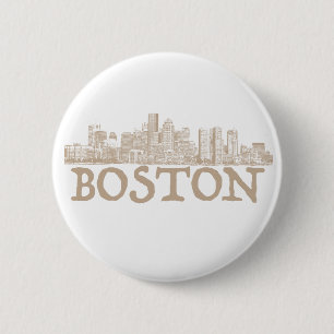 ボストン都市スカイラインボタン 缶バッジ