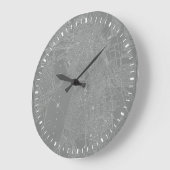 ボストン都市地図のスケッチ ラージ壁時計 (傾斜)