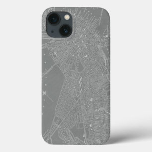 ボストン都市地図のスケッチ iPhone 13ケース