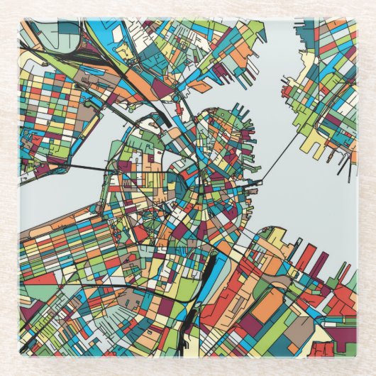 ボストン都市米国 ガラスコースター (正面)