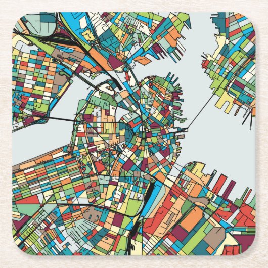 ボストン都市米国 スクエアペーパーコースター (正面)