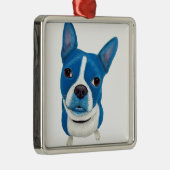 ボストン青いテリア メタルオーナメント (右)