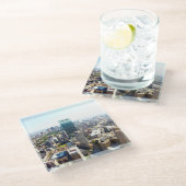 ボストン2の空中写真 ガラスコースター (アングル)