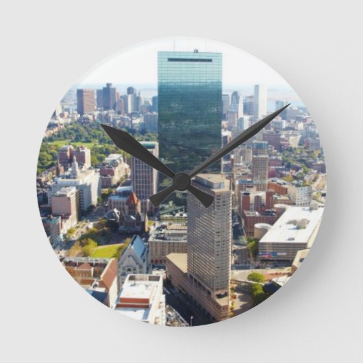 ボストン2の空中写真 ラウンド壁時計 (正面)