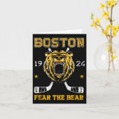 ボストン アイスホッケー 恐怖のクマ カード (黄色い花)