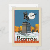 ボストン・コモンからのシーズンのご挨拶! ポストカード (正面/裏面)
