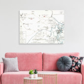 ボストン – コンコードの地図， 1775 キャンバスプリント (インサイチュ (リビング))