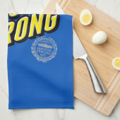 ボストン・シティ・ストロングがブルーで記憶 キッチンタオル (四つ折り)