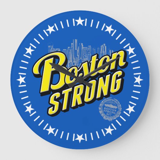 ボストン・シティ・ストロングが青ダイヤルを覚える ラージ壁時計 (正面)