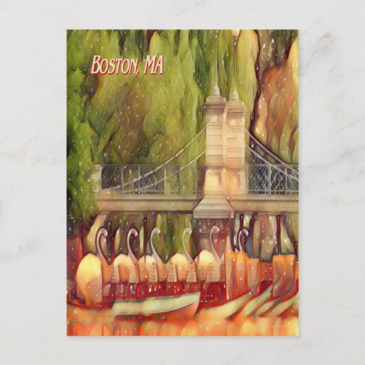 ボストン スワンボート 夏 フィルター ポストカード (正面)