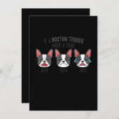 ボストン·テリもしアの犬シャツを着たのは1年間のユーモアだった サンキューカード (正面/裏面)