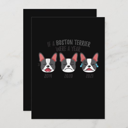 ボストン·テリもしアの犬シャツを着たのは1年間のユーモアだった サンキューカード (正面/裏面)